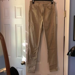 American Eagle, Size 8 long khaki colored “super stretch” pants